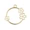 John Bead Beadwork Findings Gold Circle with Flowers Pendant, 4ct.